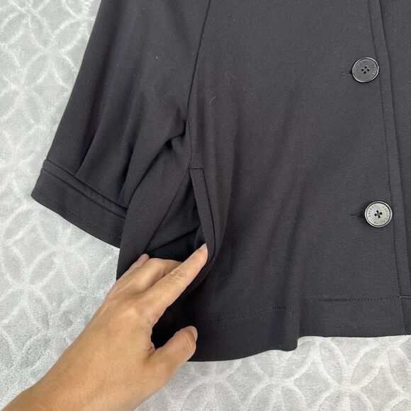 LRL Ralph Lauren Matching Set 8 Black Shift Dress Jacket Stretch Minimal Career - Picture 4 of 16